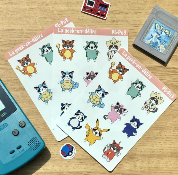 planche stickers Pokémon cultes