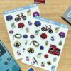 planche stickers Pokémon objets cultes
