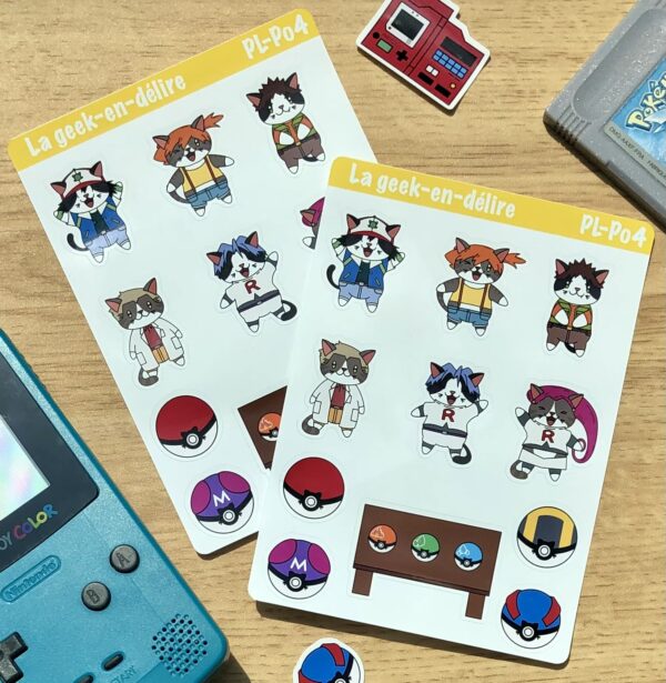 planche stickers Pokémon personnages