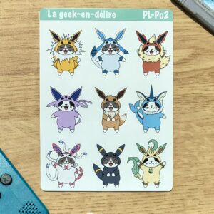 planche stickers Pokémon Evoli-tions