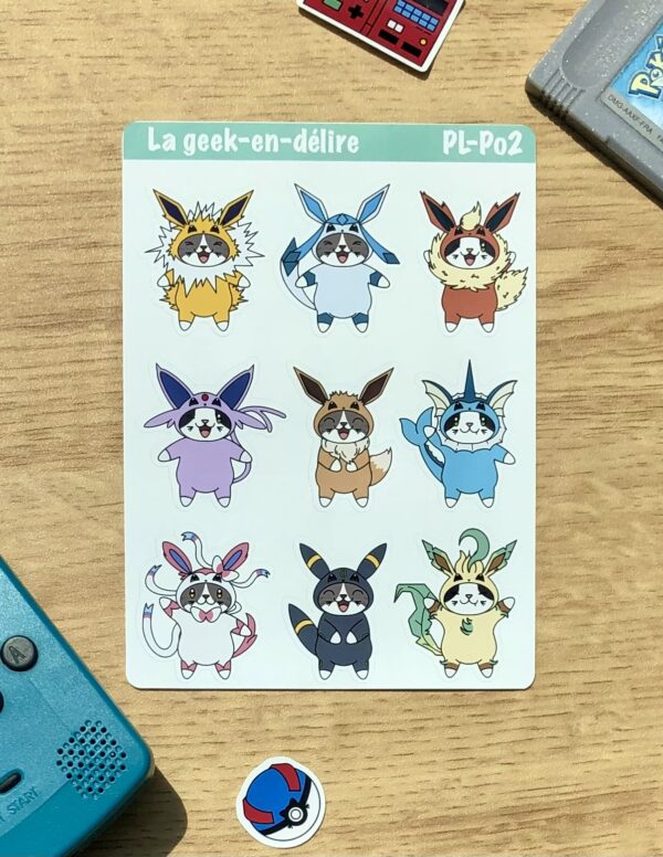 planche stickers Pokémon Evoli-tions