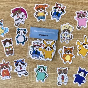 lot Mini stickers Pokémon + personnages cultes