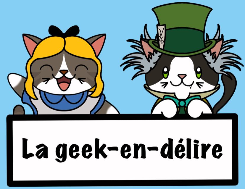Logo La Geek-en-Délire deux dessins de chats déguisés