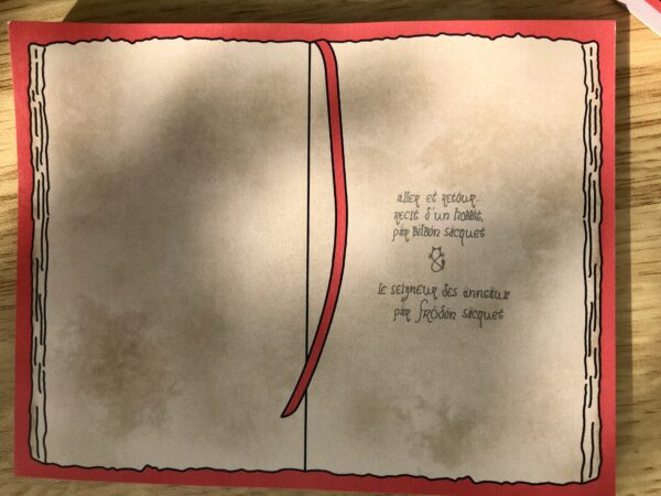bloc-note livre rouge Bilbon Tolkien Seigneur des anneaux