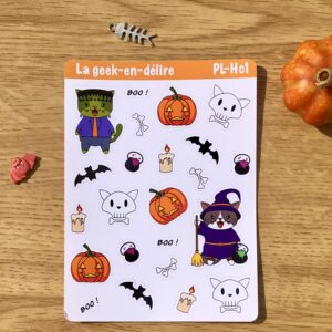 planche de stickers thème Halloween