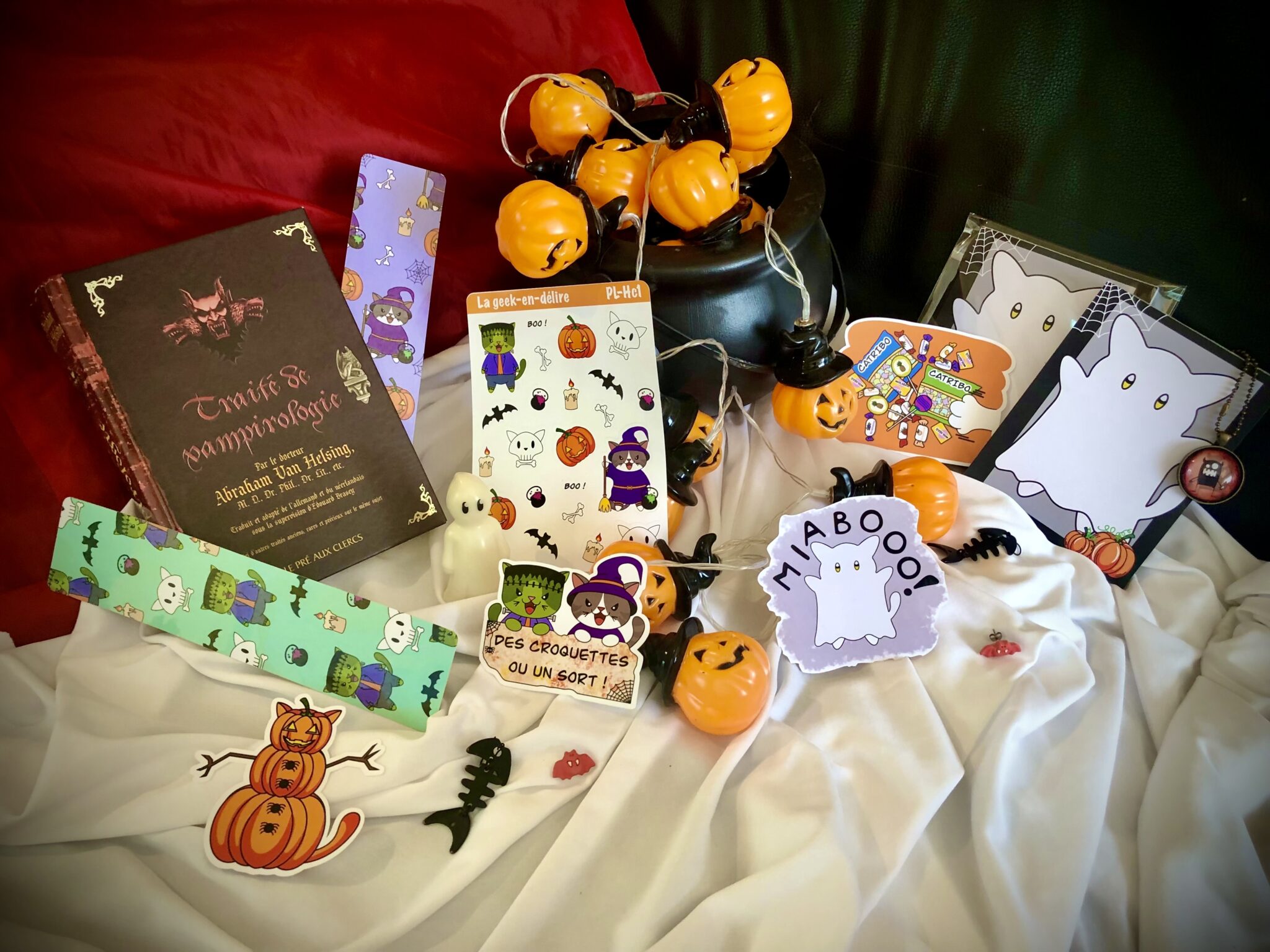 Pack halloween stickers + marque-pages + bloc-notes