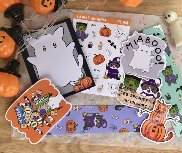 Pack Challoween stickers + marque-pages + bloc-notes Halloween