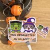 stickers Des croquettes ou un sort (chats sorcier et chat frankenstein Halloween)