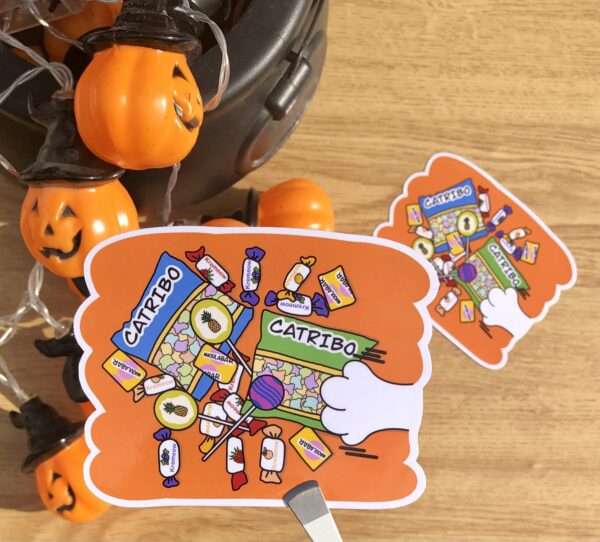 stickers Voleur de bonbons Halloween chat