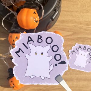 stickers Miaboo ! chat déguisé en fantôme Halloween