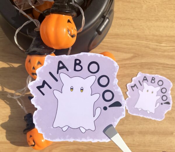 stickers Miaboo ! chat déguisé en fantôme Halloween