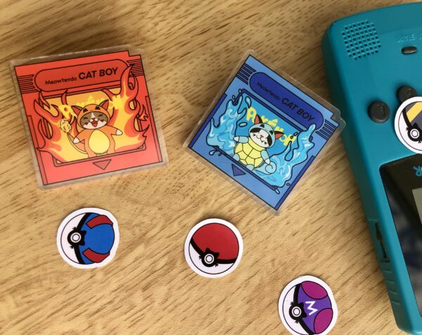 Pin's cartouche game boy Pokémon bleu et rouge
