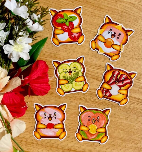 Stickers individuels Toasty Cat - version salée - Collection Pause gourmande