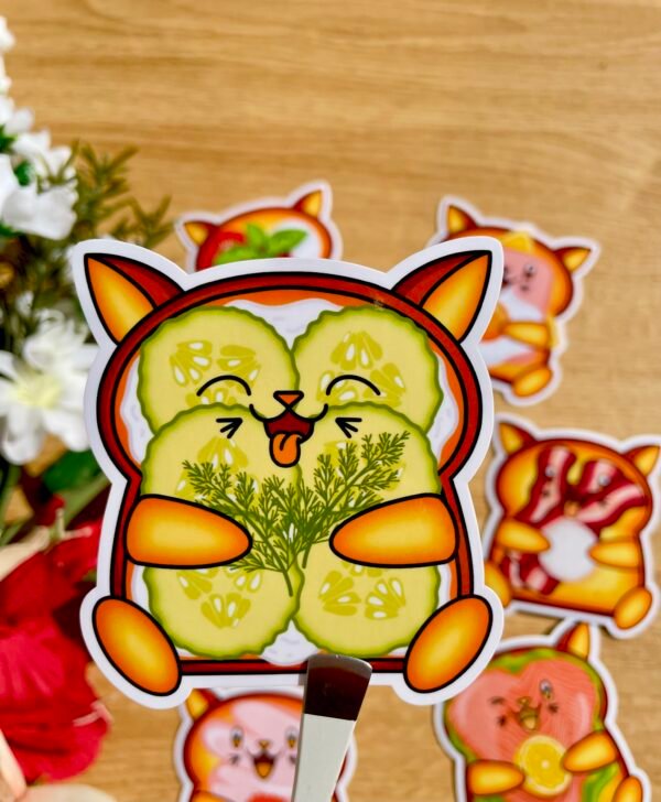 Stickers individuels Toasty Cat Concombre - Collection Pause gourmande