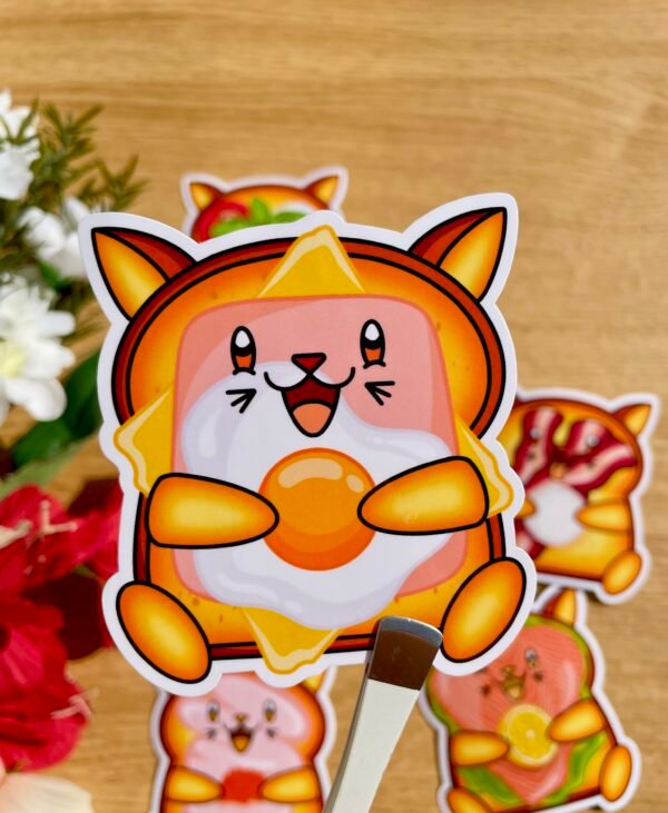 Stickers individuels Toasty Cat Jambon oeuf - Collection Pause gourmande