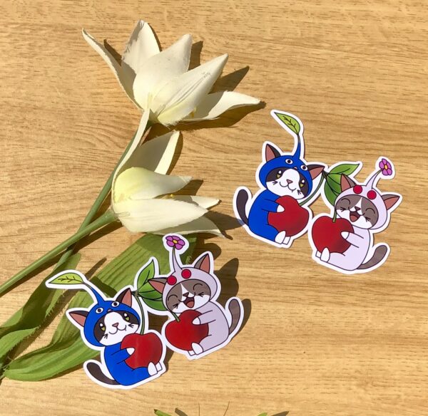 stickers Pikmin bleu et Pikmin blanc