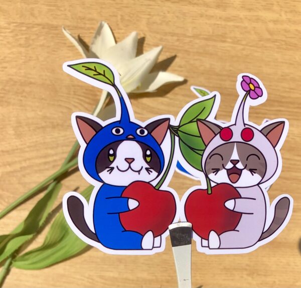 stickers Pikmin bleu et Pikmin blanc