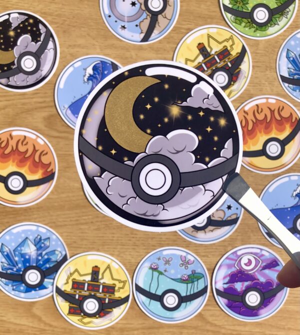 stickers Pokéball type ténèbres