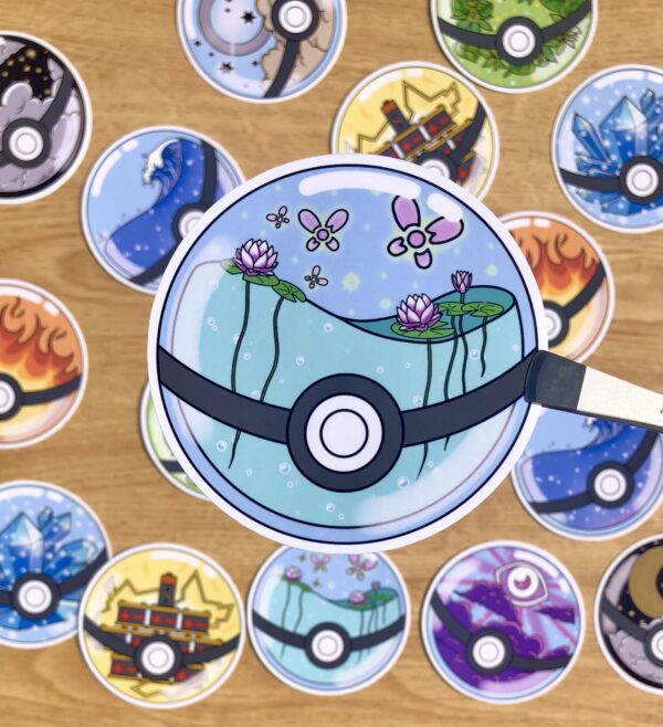 stickers Pokéball type fée