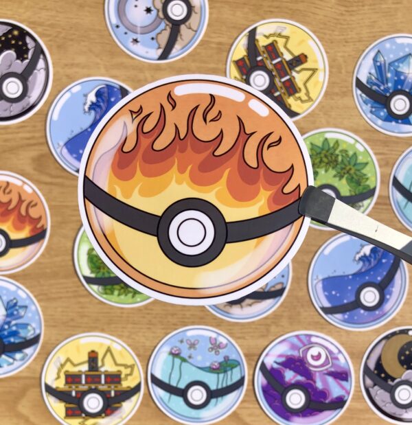 stickers Pokéball type feu