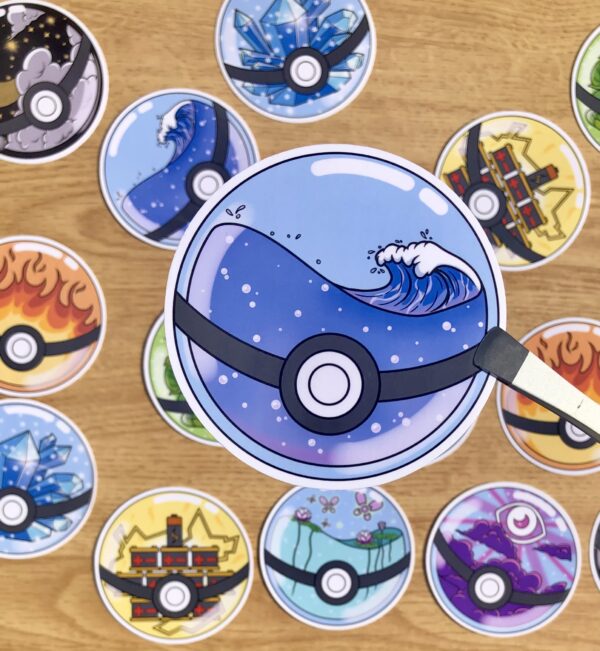 stickers Pokéball type eau