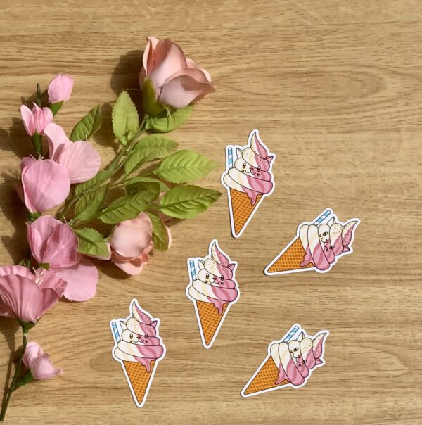 Stickers Glace à l'italienne chat kawaii