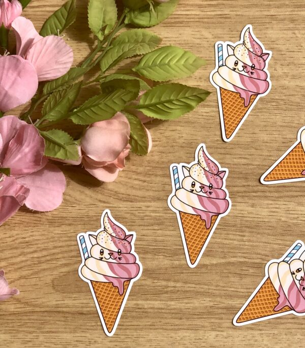 Stickers Glace à l'italienne chat kawaii