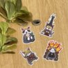 lot de stickers Hobbits V2 - Seigneur des Anneaux - Merry Frodon Sam Pippin