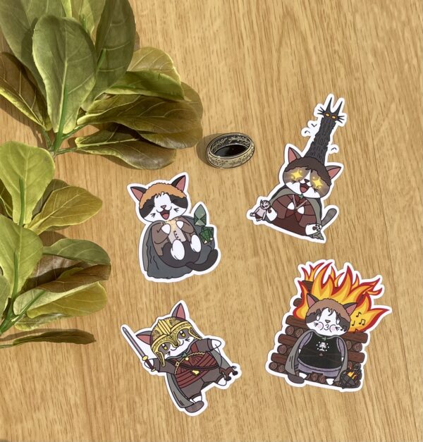 lot de stickers Hobbits V2 - Seigneur des Anneaux - Merry Frodon Sam Pippin