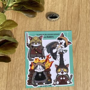 lot de stickers Hobbits V2 - Seigneur des Anneaux - Merry Frodon Sam Pippin