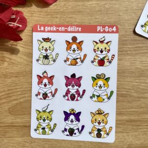 planche de stickers Fruity Cats 2