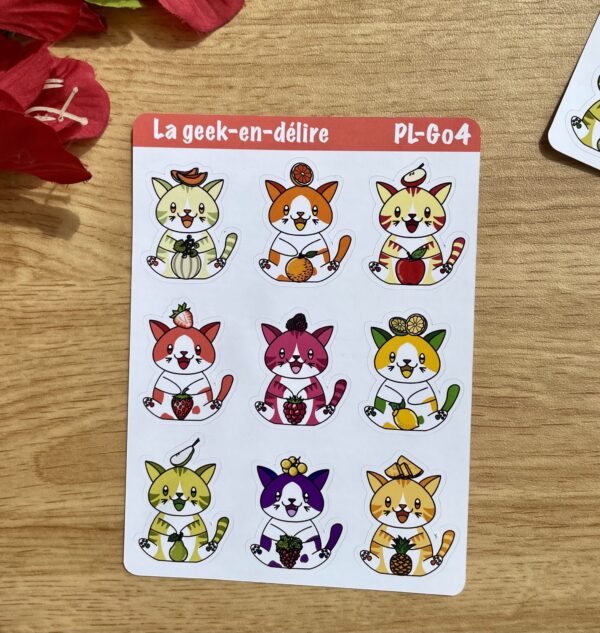 planche de stickers Fruity Cats 2