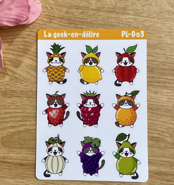 planche de stickers Fruity Cats