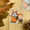 stickers Butin d'écureuil - automne