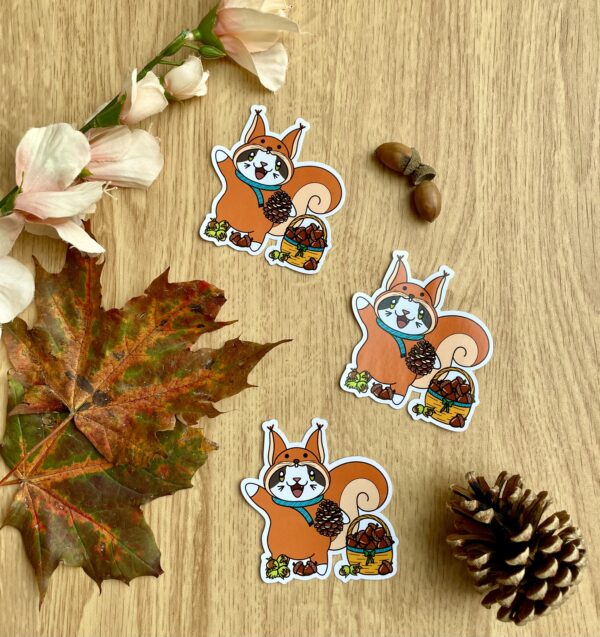 stickers Butin d'écureuil - automne