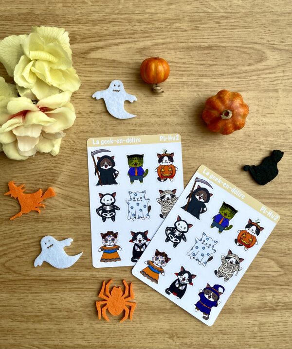 planches de stickers Halloween Party