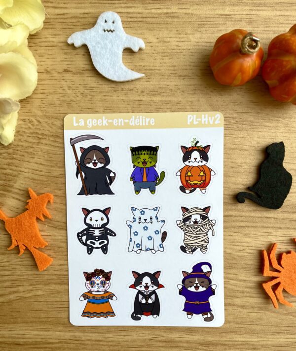 planches de stickers Halloween Party