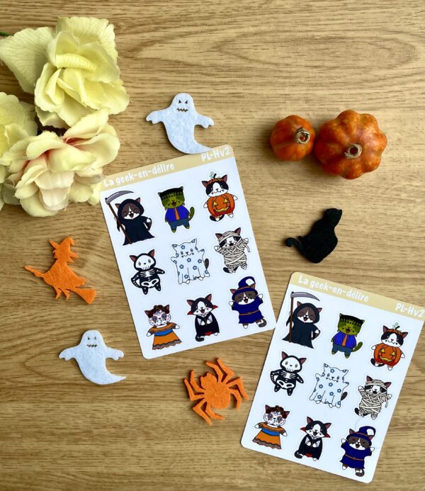 planches de stickers Halloween Party