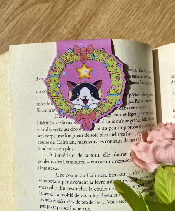 Marque-pages aimanté Kitty Christmas