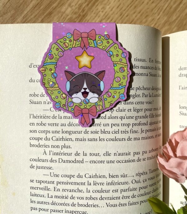 Marque-pages aimanté Kitty Christmas