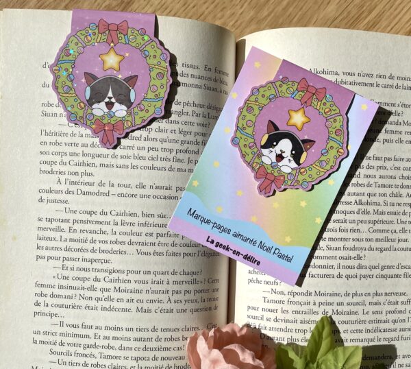 Marque-pages aimanté Kitty Christmas - recto verso