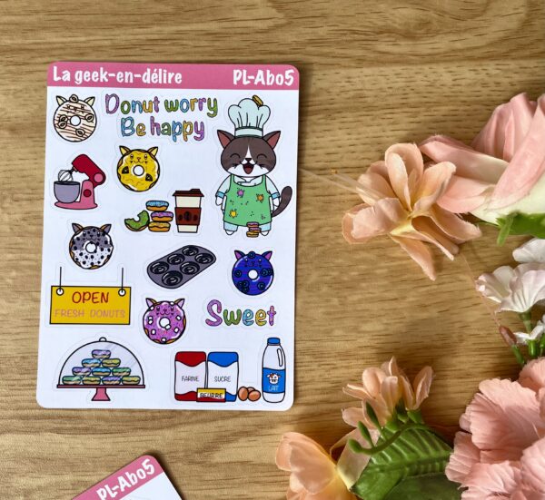 Mini collection La Fabrique à donuts - planche de stickers
