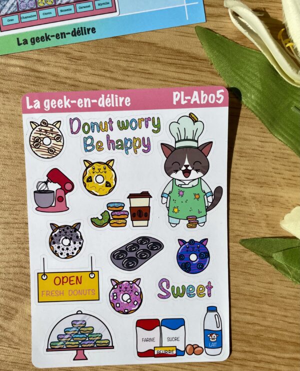 Mini collection La Fabrique à donuts - planche de stickers