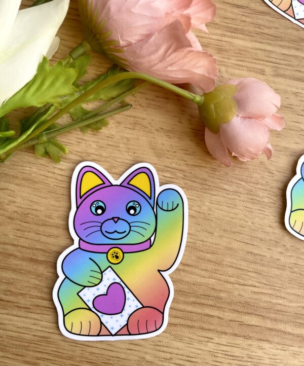 Stickers individuels Maneki Neko Arc-en-ciel - Collection Asia Mania