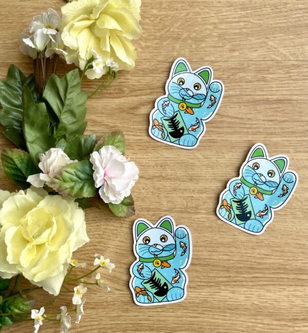 Stickers individuels Maneki Neko Carpes Koï - Collection Asia Mania