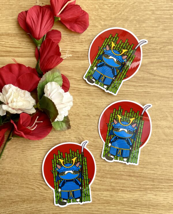 Stickers individuels Chat-mouraï - Collection Asia Mania