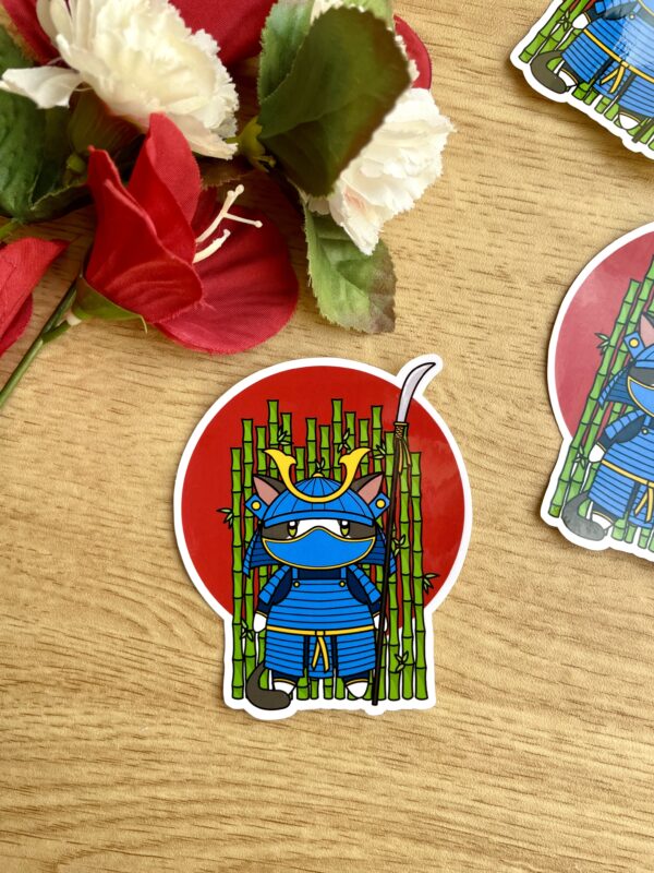 Stickers individuels Chat-mouraï - Collection Asia Mania