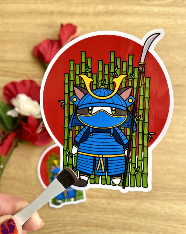 Stickers individuels Chat-mouraï - Collection Asia Mania