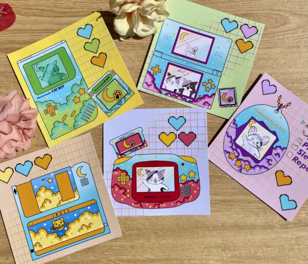 Illustrations Game Boy, Game boy Advance, Nintendo DS, Tamagotchi, Disquette - Collection Gaming techno