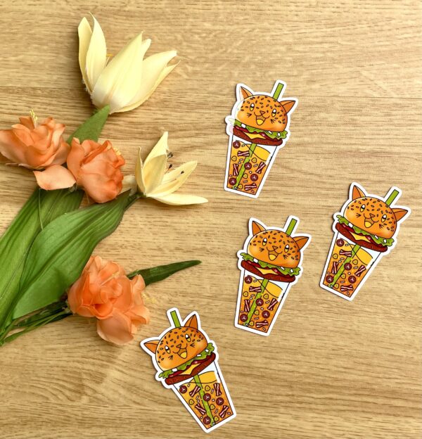 Stickers Bubble Kittea Burger (stickers bubble tea)